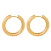 Japonês e Coreano novo simples personalizado nicho design moda anel liso aço titânio banhado a ouro 18K todos os jogos brincos joia redonda