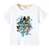 2026 Nuevo Comercio Exterior Transfronterizo Minecraft Algodón Verano Niños Manga Corta Niños Camiseta Delgado Camiseta Superior