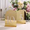 Números de Mesa de Boda Acrílicos de Espejo Dorado Personalizados con Arco y Soporte para Recepción, Decoración, Fiesta,