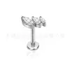 Brincos de Liga de Titânio F136 Zircônia Marquise G23 Titânio Haste para Nariz Lábio Orelha Osso Piercing Joia com Rosca Externa