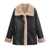 Moda Nueva Versátil Personalizada Calle Solapa Manga Larga Piel Chaqueta de Una Pieza Transfronteriza Otoño e Invierno 2025 3548/248