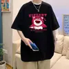 2026 Nueva Camiseta Caliente de Seda de Hielo para Hombres y Mujeres Estilo Hong Kong Estampado de Letras de Anime Top Holgado Versátil de Manga Corta