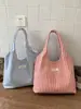 Bolsa Tote Vertical com Listras Grande Capacidade Estilo Verão 2026 para Trabalho e Deslocamento, Adequada para Estudantes, Design Casual e Versátil