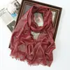 Primavera y Verano Nuevo Bufanda Larga de Color Sólido Rayón Seda Dorada Seda Plateada Bufanda de Seda Brillante Chal Turbante Largo Monocromático para Mujer Venta al por Mayor