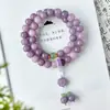 Pulseira de Raiz de Bodhi Roxo Taro Branco Jade Estudante Feminina Duplo Círculo Contas de Bodhi de Mão Rosário Pulseira Atacado