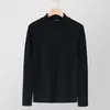 Camisa básica de veludo alemão de cor sólida com gola semimédia para homens, estilo Hong Kong outono e inverno, quente e versátil, camiseta casual de manga comprida