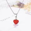Collar de cadena de clavícula corta con forma de corazón rojo simple de estilo japonés para celebrante de Internet.