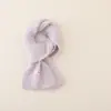 Cachecol de tricô liso, conjunto de luvas e cachecol de outono e inverno para crianças, meninos e meninas, luvas de pendurar no pescoço, cachecol grosso e quente