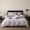 Novo conjunto de cama de luxo e alta qualidade, espesso, 100% algodão acetinado, com quatro peças: lençol de cima, lençol com elástico e fronhas