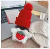 Ropa para Muñeco Labubu de Primera, Segunda y Tercera Generación 17cm Atuendo de Fiesta Sentado Labubu Suéter de Fresa Sombrero de Año Nuevo Bufanda