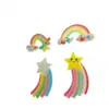 Estrellas de resina con purpurina para pastel, funda de teléfono arcoíris, pinza para el pelo, accesorios, diadema hecha a mano DIY, material para tocado