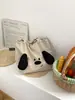Bolso Nuevo Estilo Coreano con Estampado de Letras para Mujer, Bolso de Hombro de Nylon de Gran Capacidad, Bolso Tote Casual Versátil Portátil con Cordón