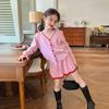 Traje para niñas 2025, nuevo estilo universitario coreano informal, suéter de punto, uniforme JK para mujer, falda plisada, conjunto de dos piezas