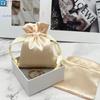 Bolsa de Satén para Joyería con Logotipo Imprimible Bolsa de Tela de Satén y Sedas Bolsa con Cordón para Cosméticos Bolsa de Almacenamiento con Cordón Seda Sedas y Satenes