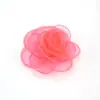 Material de Tocados Coreanos DIY Tejidos a Mano Accesorios de Flor de Seda Rosa con Borde Quemado de Gasa de Nieve Semiacabados