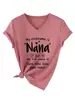 Mi apodo es Nana 2. Camiseta informal de manga corta estampada para mujer, suelta, de comercio exterior transfronterizo europeo y americano, lista para enviar