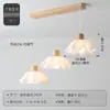 Mesa de Jantar Estilo Wabi-Sabi Luminária de Restaurante Arte em Madeira Japonesa Luminária de Bar Pequeno Lustre de Cabeceira Moderno Três Cabeças Quarto Moderno Simples
