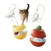 Juguete para Gatos Pelota Oscilante con Dispensador de Premios, Juguete Interactivo para Gatos para Entretenimiento Propio, Palo con Plumas Atrapador, Nuevo Juguete para Mascotas