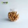 Envase de plástico PET de 500 ml para alimentos, tarro para caramelos y galletas, tarro de plástico transparente para frutos secos, tambor plano para alimentos secos, botella esférica