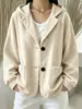 Outono Inverno 2026 Novo Estilo Transfronteiriço Moda Casual Feminina Europeia Americana Jaqueta com Capuz de Veludo Cotelê Cardigan Moletom Top