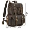 Mochila Masculina, Mochila de Couro Crazy Horse, Bolsa Escolar de Couro Bovino, Mochila de Grande Capacidade, Bolsa de Viagem, Bolsa de Ombro Masculina para Negócios