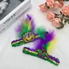 Accesorios de Carnaval Mardi Gras Brasileño Artículos Pequeños Diadema de Plumas y Lentejuelas Tocado Aro para la Cabeza Amazon Transfronterizo