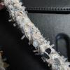 Outono e Inverno Novidades em estoque Estilo Chanel Tecido com Gola de Renda com Miçangas Punho com Renda de Trança Acessórios