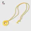 Pingente de Cobre Banhado a Ouro com Design de Cem Bênçãos, Mesmo Estilo dos de Lojas de Ouro, Acessório DIY para Colar Feminino, Venda Direta do Fabricante