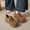 Mocassins Slip-On para Aumento de Altura, Sapatos Birkenstock Brancos para Pessoas Baixas, Solas Grossas, Novos Sapatos Plataforma Versáteis, Sapatos Baixos 2025, Sapatos de Outono Femininos