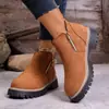 2025 Botas Martin de Punta Redonda con Cremallera Lateral Botines con Tacón Grueso Nuevos Otoño e Invierno Talla Grande Comerciantes Extranjeros Botines Cortos para Mujer