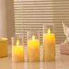 Vela electrónica LED tubo de imitación de vidrio acrílico lámpara de vela electrónica bala de vela de plástico columpio batería