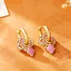 Pendientes de colores estilo palacio con goteo de esmalte, lujo ligero con un toque de alta gama, encanto vintage, pendientes nicho exquisitos y a la moda