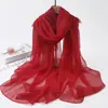 Bufanda Roja Nueva Bufanda de Playa para Mujer Hilo Superior Suave Bufanda de Baile Color Sólido Larga de Tamaño Grande Bufanda Chal
