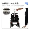 Silla de Ruedas para Avión, Plegado con un Clic, Pequeña, Ultraligera, Scooter de Viaje Portátil, Carrito, Carrito de Viaje para Avión con Respaldo Alto