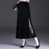 Falda Elegante de Encaje Patchwork Estilo Cola de Pez para Mujer 2026 Otoño Nuevo Estilo Adelgazante Ceñida a la Cadera Midi con Abertura Lateral