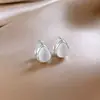 Aretes coreanos de plata estilo ojo de gato gota de agua para mujer, simples, a la moda, modernos, versátiles, con un toque de lujo ligero y de alta gama.