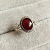 Dos anillos de apertura ajustable versátiles retro de ágata turquesa rojo del sur natural original anillo femenino no se decolora tesoro de aguamarina