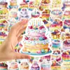 56 pegatinas de graffiti de pastel arcoíris de compra directa transfronteriza, pegatinas decorativas impermeables de tableta de repostería coloridas y deliciosas