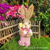 Adornos de Conejo Tejidos de Paja para Creación de Entorno en Jardín de Infancia, Rincón de Plantas, Decoración del Hogar con Temática de Bosque, Sala de Estar, Escaparate, Decoraciones de Boda, Accesorios para Fotografía