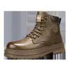 Botas Martin de caña alta para hombre, estilo británico, suela gruesa, botas de cuero casual versátiles, botas de trabajo para commuting al aire libre, botas de motocicleta de moda