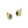 Deseo Transfronterizo Nuevos Pendientes de Oro de Moda Europea y Americana Pendientes de Piedras Preciosas Esmeralda Zircón para Mujer Joyería