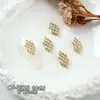 Acessórios Brilhantes de Zircônia para Nail Art em Dourado e Prata, Laço Luxuoso de Alta Qualidade Cravejado de Zircônia com Pingente de Pérola, Decoração de Diamante para Unhas