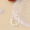 Nafuge joyería de plata al por mayor moda simple hecho a mano anillo de articulación de plata dedo meñique anillo de cola Anillo abierto de plata de ley 925 para mujer