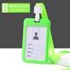 Porta-Cartão de Empurrar Spot Cartão de Identidade de Estudante Porta-Cartão Deslizante de Plástico Rígido Crachá de Permissão de Trabalho Porta-Cartão Rígido Venda por Atacado