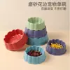 Tazón individual de encaje esmerilado para mascotas, tazón para mascotas con forma de pétalo, tazón para perros, recipiente para comida, comedero
