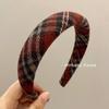 Diadema a cuadros estilo academia, Diadema de esponja estilo retro, Pinza para el cabello que aumenta la altura, Diadema, Accesorios para el cabello japoneses y coreanos, Volumen craneal alto
