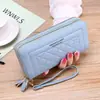 Billetera de Generación Transfronteriza para Mujer, Nuevo Estilo Largo, Bolso de Mano Casual para Teléfono Móvil, Billetera con Doble Cremallera, Portatarjetas de Gran Capacidad