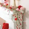 Nueva Enredadera de Bayas en Forma de Corazón para el Día de San Valentín Transfronteriza para Decoración del Hogar, Colgante de Puerta de Boda, Decoración de Pared, Enredadera de Corazón de Bayas