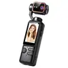 Câmera de ação portátil 4K HD transfronteiriça com lente flip para vlog, ciclismo ao ar livre, gravação anti-tremor, câmera gimbal portátil