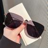 Lentes de Sol Metálicos, Lentes de Sol Antideslumbramiento Anti-UV, Lentes de Sol Pequeños de Gama Alta que Muestran el Rostro, Lentes de Sol Adelgazantes para Rostro Grande